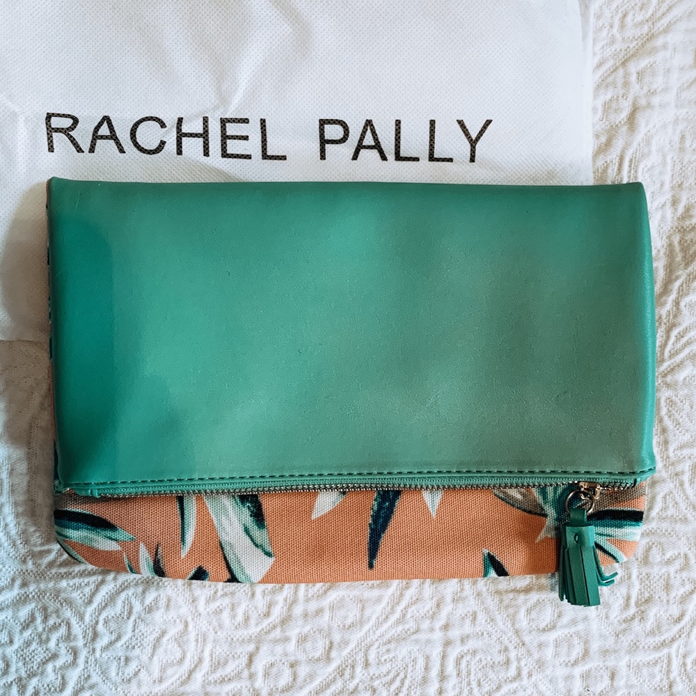 Turquoise & Peach Folded Clutch